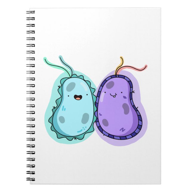 Cute Kawaii Bacteria Anteckningsbok (Framsidan)
