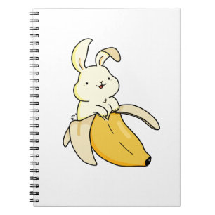 Cute Kawaii Banana Bunny Anteckningsbok