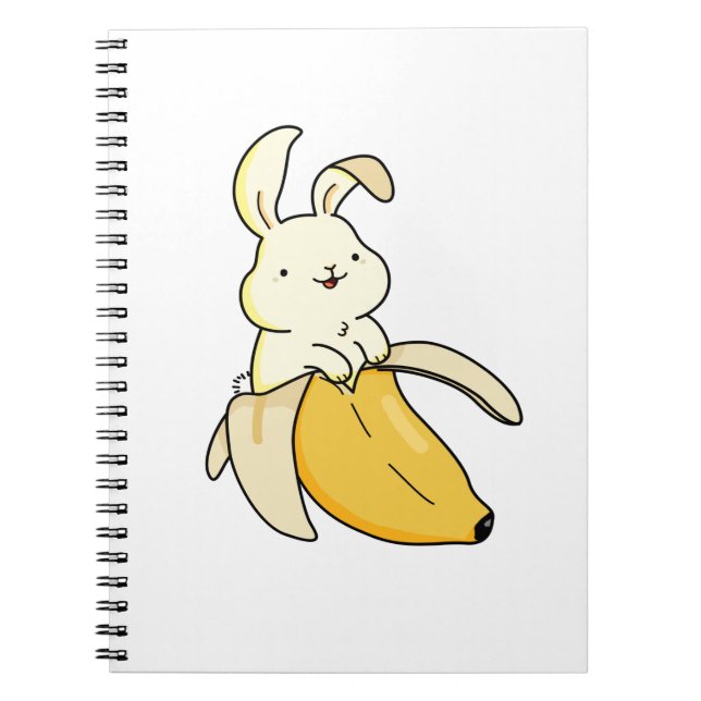 Cute Kawaii Banana Bunny Anteckningsbok (Framsidan)