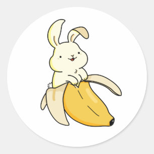 Cute Kawaii Banana Bunny Runt Klistermärke