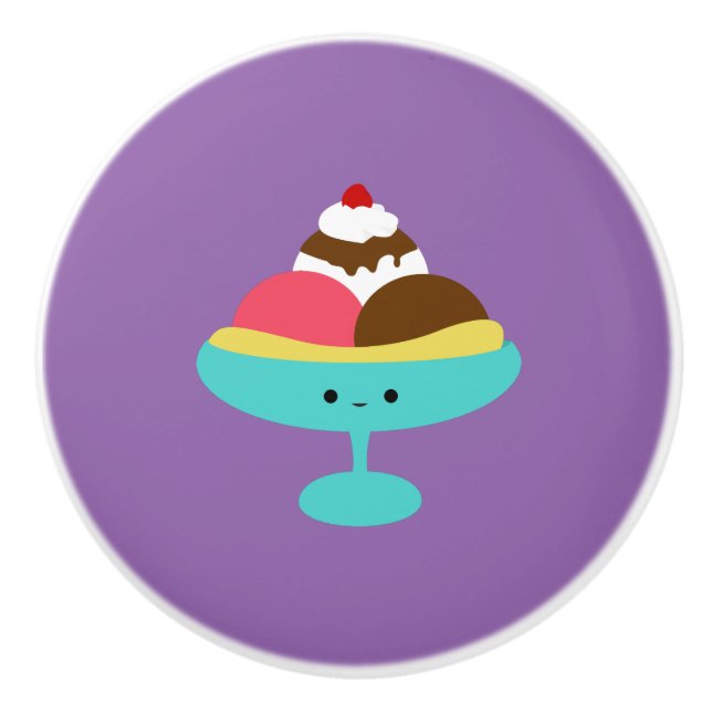Cute Kawaii Banana Split Knopp (Framsidan)