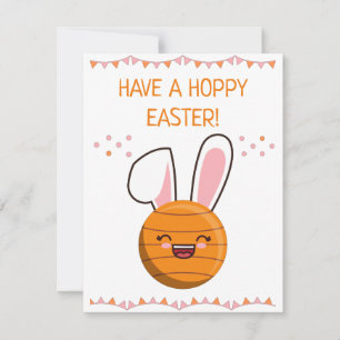 Cute Kawaii Basketball Rabbit Bunny Glad påsk Julkort