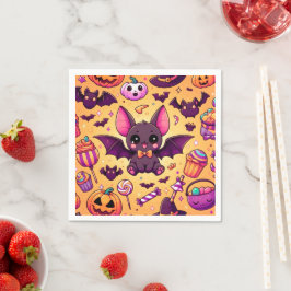 Cute kawaii bat candy halloween pappersservett