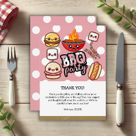 Cute Kawaii BBQ Party Baby Shower Tack Kort