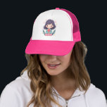 Cute Kawaii "Be Kind" Illustration - Wholesome Art Keps<br><div class="desc">Denna berömvärda kawaii-stil illustration utstrålar värme och positivitet med sin söta bild av en leende flicka som håller en känslig rosa blomma. Den handritade tecknaden inslag, den mjuka pastellpaletten färg och de drömmande stjärnornas accenter ger designen en mysigt, kottagecore-inspirerad charm. Det milda budskapet "Var snäll, " ger en upplyftande knuff...</div>