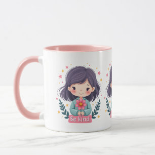 Cute Kawaii "Be Kind" Illustration - Wholesome Art Mugg
