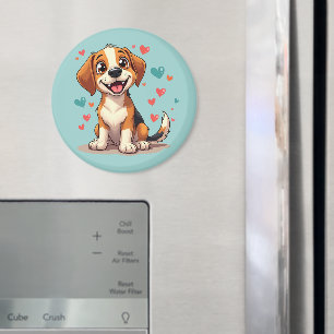 Cute Kawaii Beagle med hörselskadade Hund Magnet
