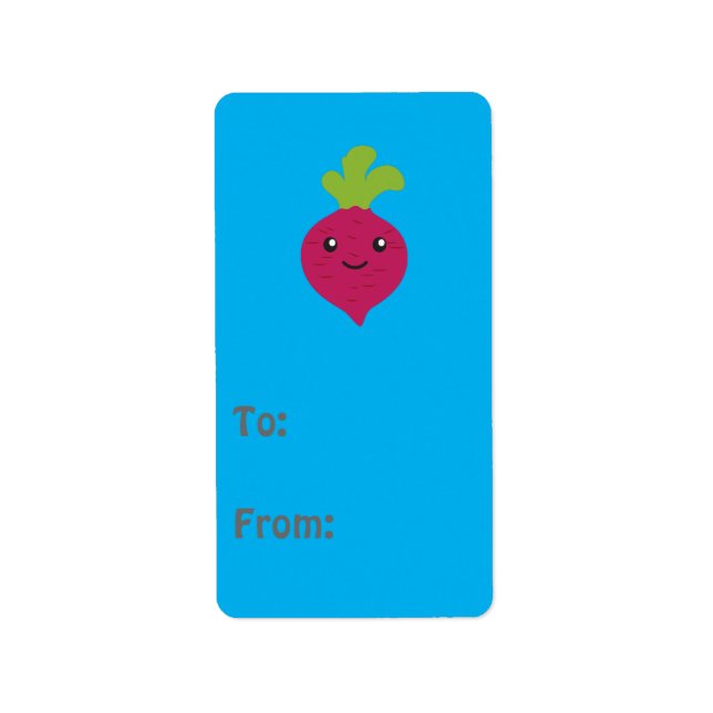 Cute Kawaii Beet Adressetikett (Framsidan)