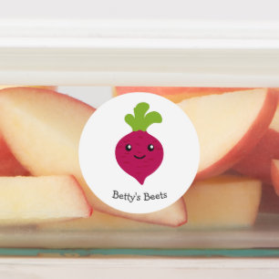Cute Kawaii Beet-etikett med Anpassadet Namn Klistermärke