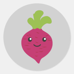 Cute Kawaii Beet Runt Klistermärke