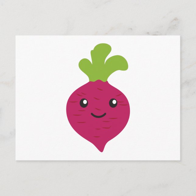 Cute Kawaii Beet Vykort (Framsida)