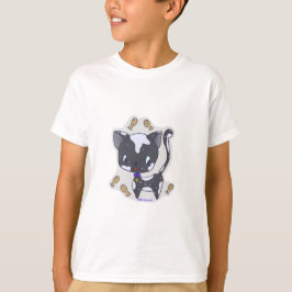 Cute Kawaii Black Cat med fiskpojkens T-shirt