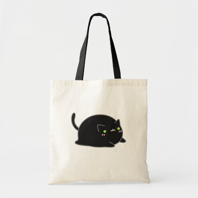 Cute Kawaii Black Cat Tygkasse (Framsidan)