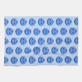 Cute Kawaii Blue Blueberry Character Kökshandduk