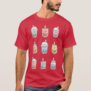 Cute Kawaii Boba Anime Bubble Tea Pastel T Shirt