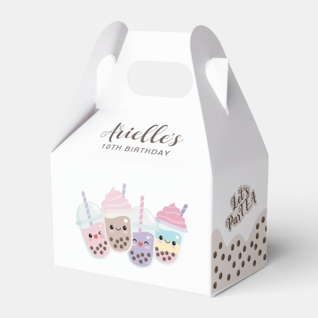 Cute Kawaii Boba Bubble Tea Presentaskar (Framsidan Sidan)