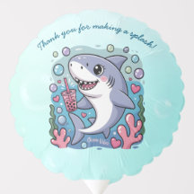 Cute Kawaii Boba Shark Ocean Vibes Baby Shower