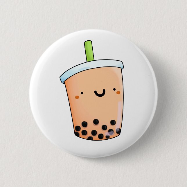 Cute Kawaii Boba Tea Knapp (Framsida)