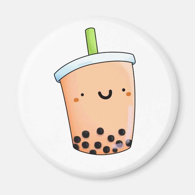 Cute Kawaii Boba Tea Magnet (Framsidan)