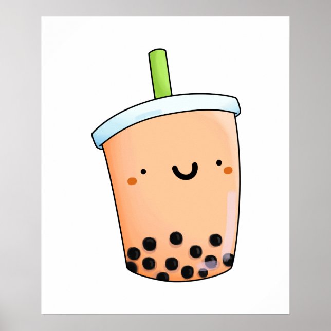 Cute Kawaii Boba Tea Poster (Framsidan)