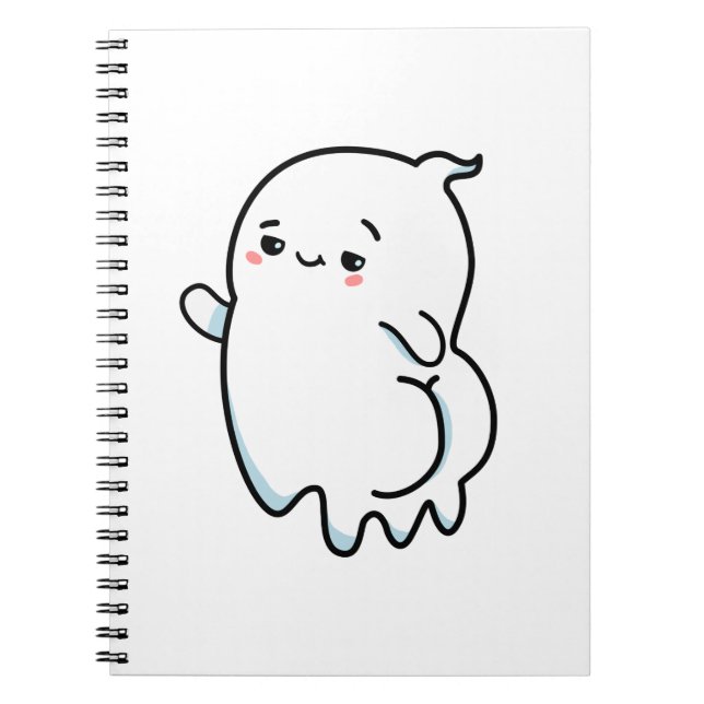 Cute Kawaii Bootylicious Ghost Anteckningsbok (Framsidan)