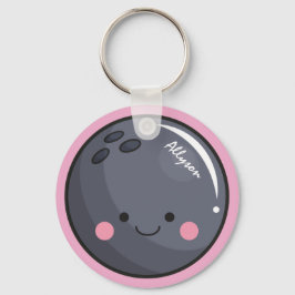 Cute Kawaii Bowling Ball Personlig Sport Tema Nyckelring