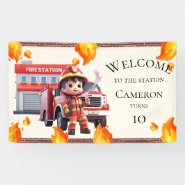 Cute Kawaii Boy Firefighter Fire Truck Party