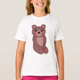 Cute Kawaii Brown Bear Illustration T Shirt
