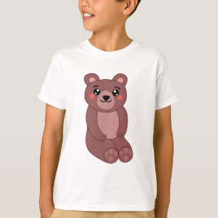Cute Kawaii Brown Bear Illustration T Shirt