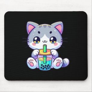 Cute Kawaii Bubble Tea Cat Japansk Kitten Anime Musmatta