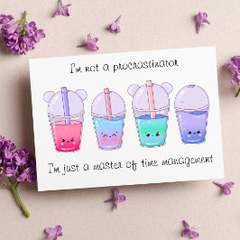 Cute Kawaii Bubble Tea Vykort