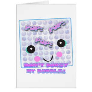 Cute Kawaii Bubble Wrap Hälsningskort