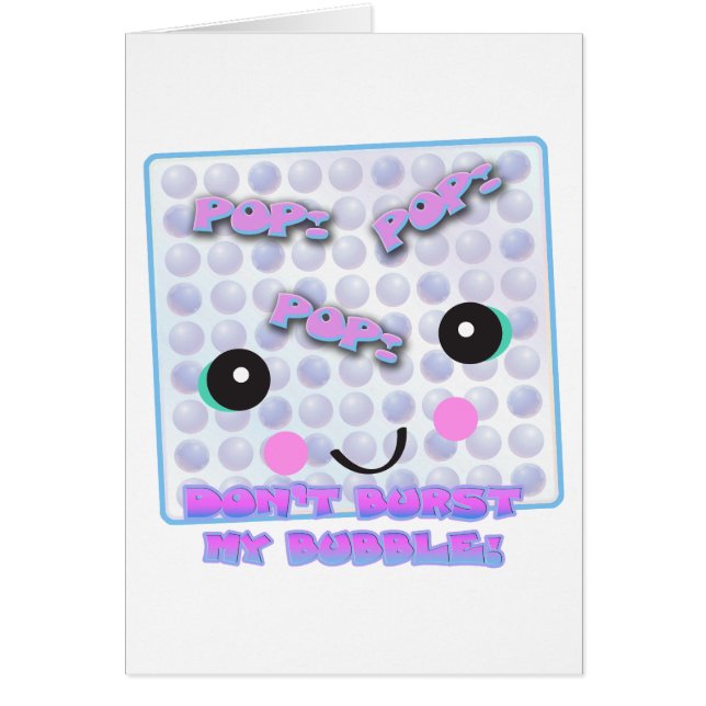 Cute Kawaii Bubble Wrap Hälsningskort (Framsidan)