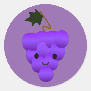 Cute Kawaii Bunch of Grapes Runt Klistermärke