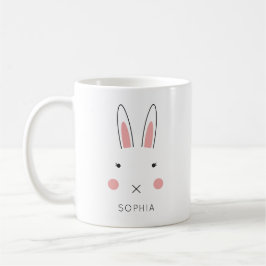 Cute Kawaii Bunny Ansikte eget namn Påsk Kaffemugg