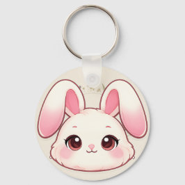 Cute Kawaii Bunny Face Keychain Nyckelring