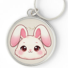 Cute Kawaii Bunny Face Keychain