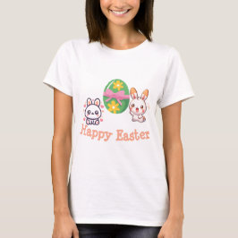 Cute Kawaii Bunny Happy Easter T Shirt