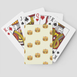 Cute kawaii burgare mönster på grädde casinokort