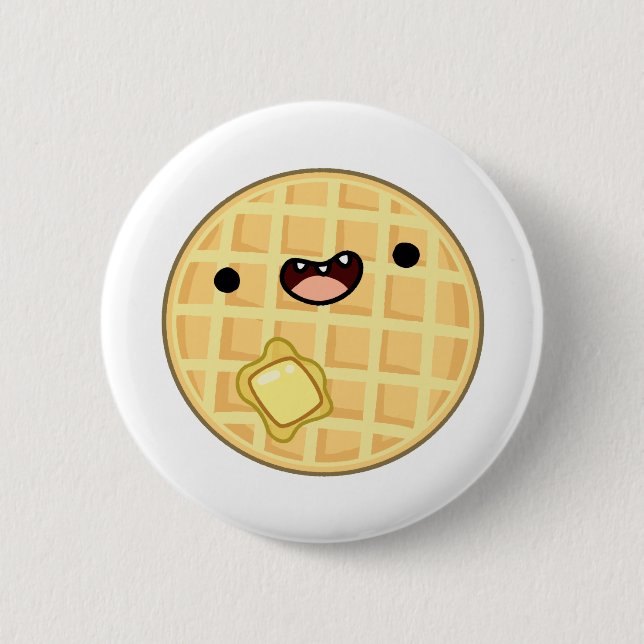 Cute Kawaii Butter Waffle Knapp (Framsida)