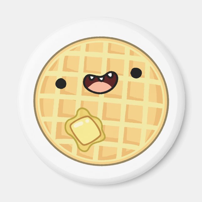 Cute Kawaii Butter Waffle Magnet (Framsidan)
