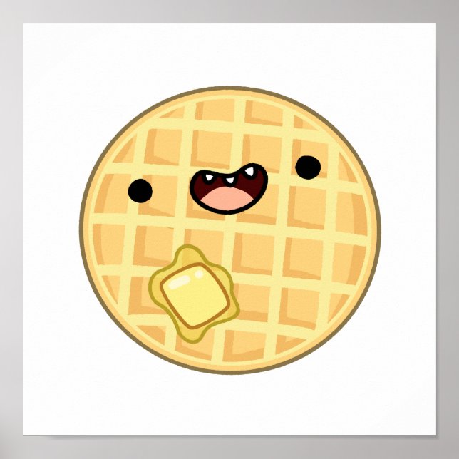 Cute Kawaii Butter Waffle Poster (Framsidan)