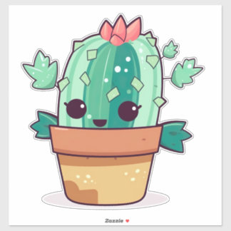Cute kawaii cactus klistermärken