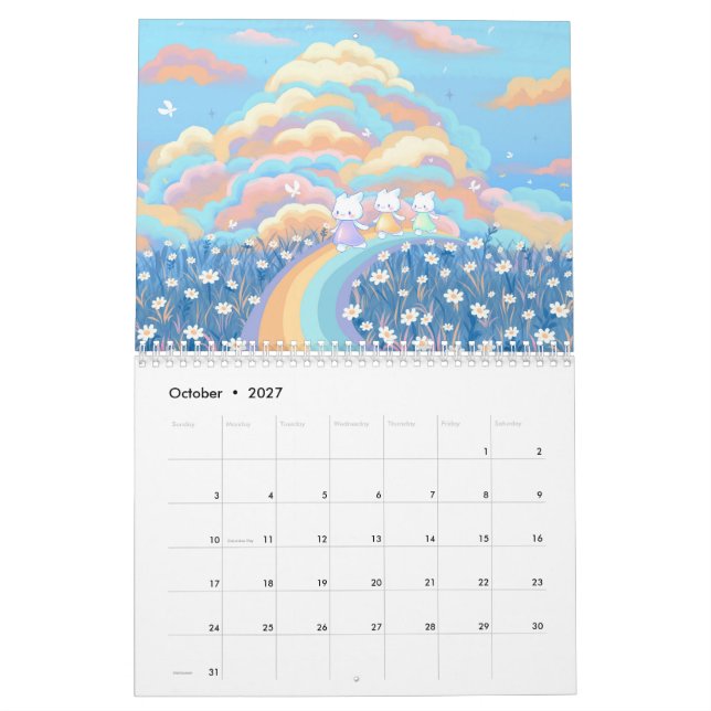 Cute Kawaii Calendars Kalender (Oct 2027)