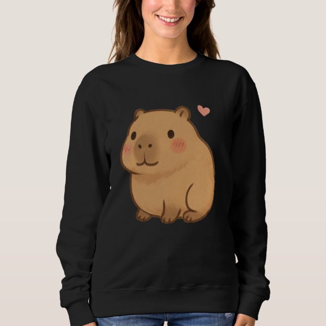 Cute Kawaii Capybara Adorable Animal, Lover Chibi  T Shirt (Framsida)