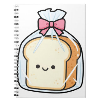 Cute Kawaii Cartoon Illustration of Sliced Bread  Anteckningsbok