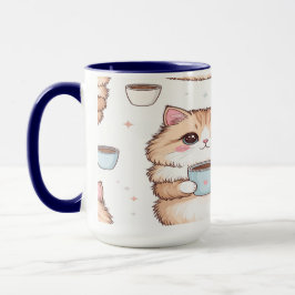 Cute Kawaii Cat Coffee Mug - Cat Lover Gift - Pers Mugg