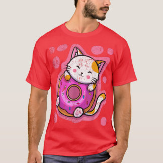 Cute Kawaii Cat Donut Japanska anime Women eller G T Shirt