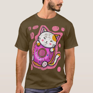 Cute Kawaii Cat Donut Japanska anime Women eller G T Shirt