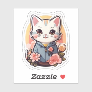 Cute Kawaii Cat Graphic Klistermärken